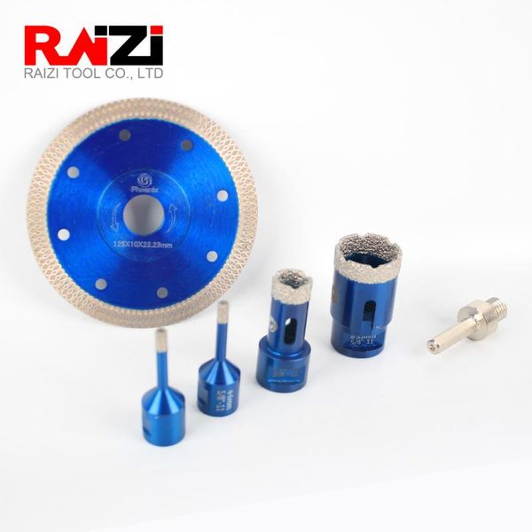 

raizi diamond coated tile hole drill bit set for porcelain ceramic tile granite vacuum brazed dry hole saw cutter drilling bits