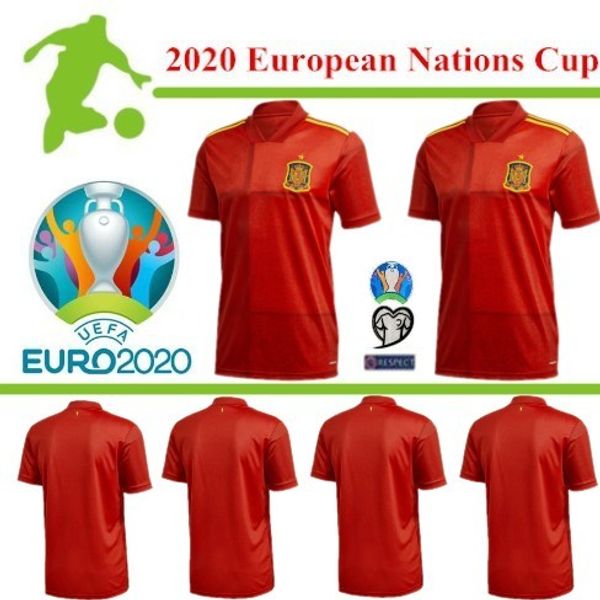 

2020 spain jersey home soccer jersey +patch 2019 paco alcacer asensio morata isco iniesta thiago saul football man sports shirt, Black;yellow