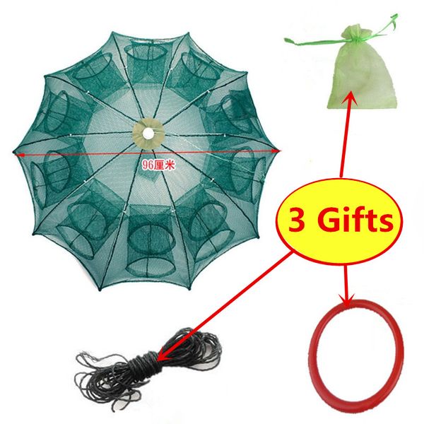 

4-20 holes folded portable fishing net crayfish fish automatic trap shrimp carp catcher cages mesh nets crabtrap fish nets tool