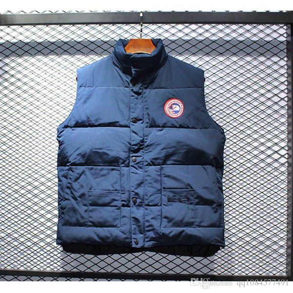 

2019 new fashion canadian warm thick men jackets designer classic vest women vest down jacket, Black;white