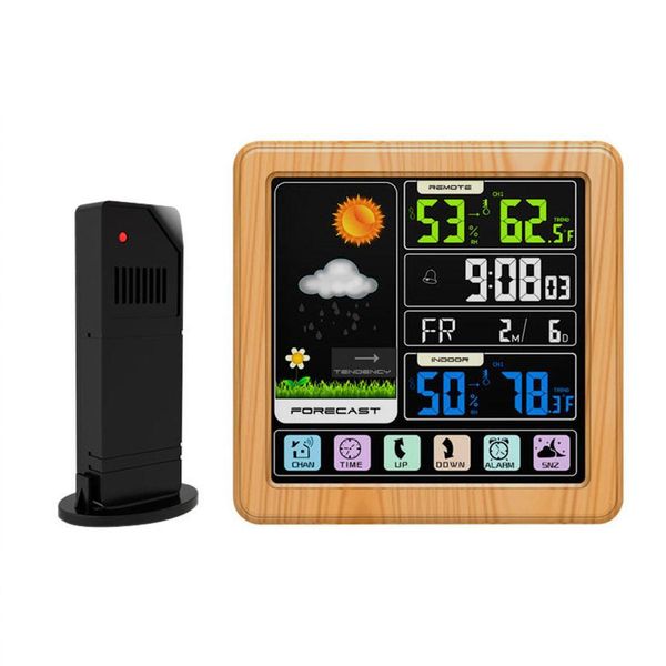 

weather forecast digital alarm clock weather home, office station square usb cable hygrometer