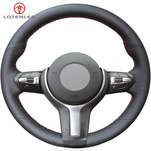 

lqtenleo black artificial leather diy car steering wheel cover for 2 series f22 f23 f45 f46 x4 f26 x5 f15 x6 f16 2014-2019