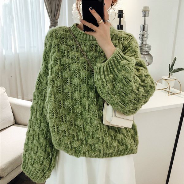 

tvvovvin 2019 new fashion autumn winter korean version round collar loose casual pullovers women knitting sweaters tide x722, White;black