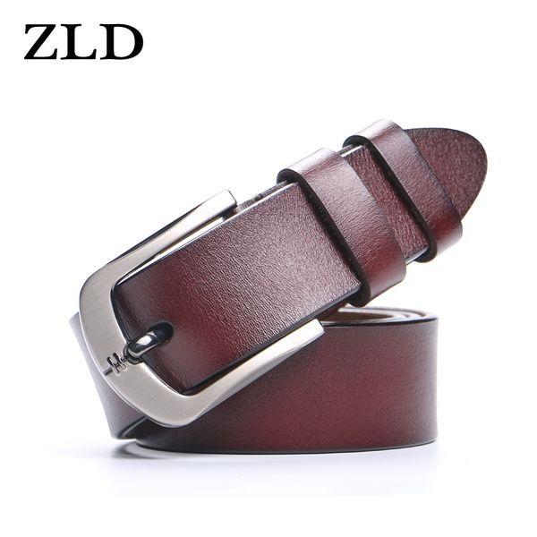 

zld 2019 men's belt leather belt men male genuine leather strap luxury pin buckle fancy vintage jeans cintos masculinos new, Black;brown
