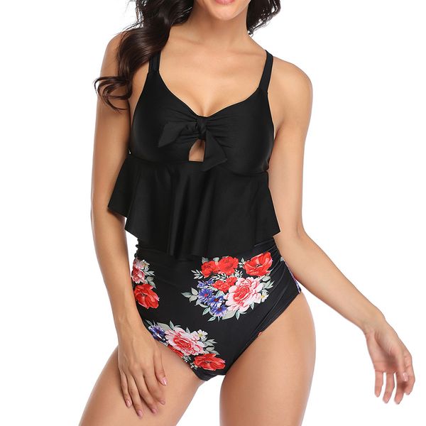

swimwear women bikini 2020 mujer high waist women's sets ruffles bikinis swimming suit womens tankinis bathing suits biquini, White