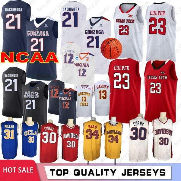 

12 De'Andre Hunter Virginia Cavaliers NCAA College Basketball Jerseys 23 Jarrett Culver Texas 21 Rui Hachimura Gonzaga 30 Curry