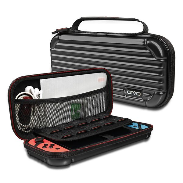 

oivo hard shell carrying case for nintendo switch, portable protective travel carry bag pouch for switch console & accessories