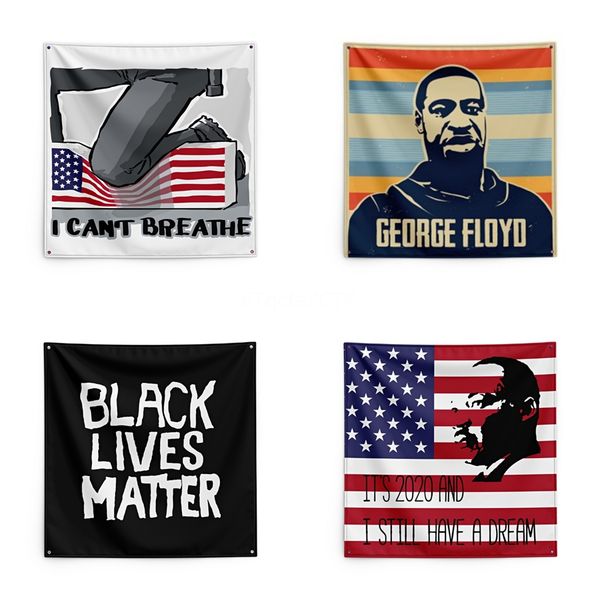 

george floyd printing tapestry black lives matter household wall banner black lives matter flag 150*150cm #qa32954