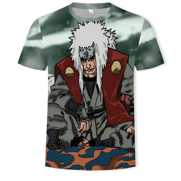 

mens designer naruto 3dt shirt round collar short sleeve, White;black