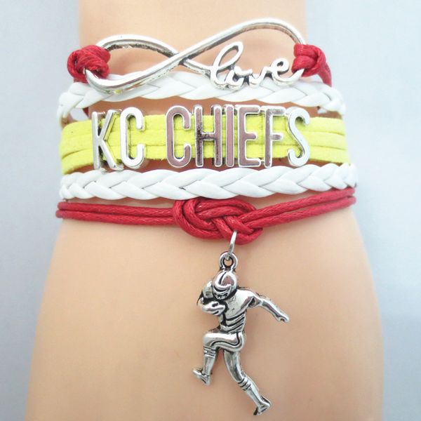 

Jewelry Infinity Love Kc Chiefs Football Team Bracelet Customized Wristband Friendship Bracelets B09169