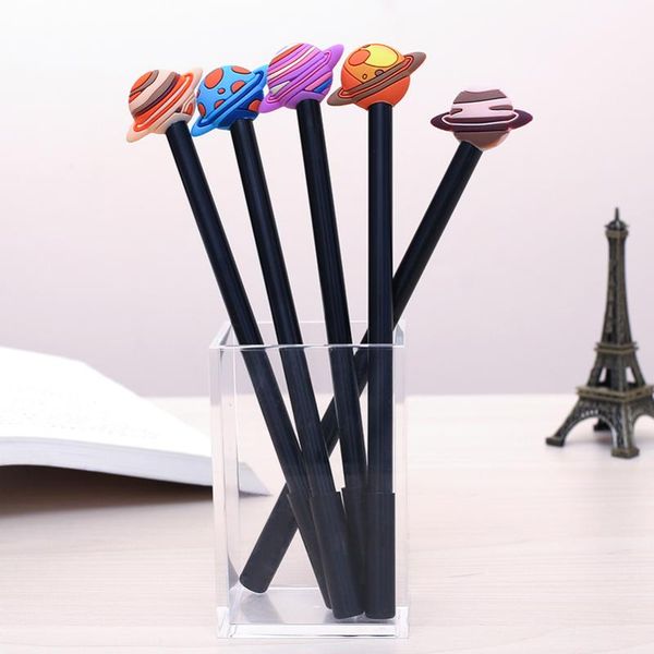 

12pcs novelty planet gel pen kawaii cute stationary accessory thing creative school office supply kids stationery blue ink