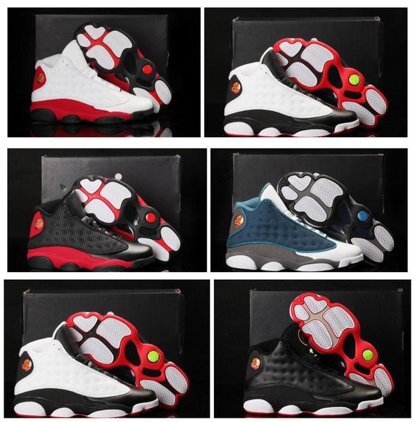 

designer men 13s basketball shoes trainers 2020 flints chicago blue black white red bred olive green 13 13s shoes with box