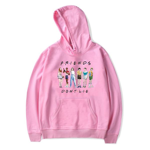 

friends stranger things hip hop boy hoodie sweatshirt boys sweatshirts oversized girls new hooded autumn winter hoodies pullover, Black