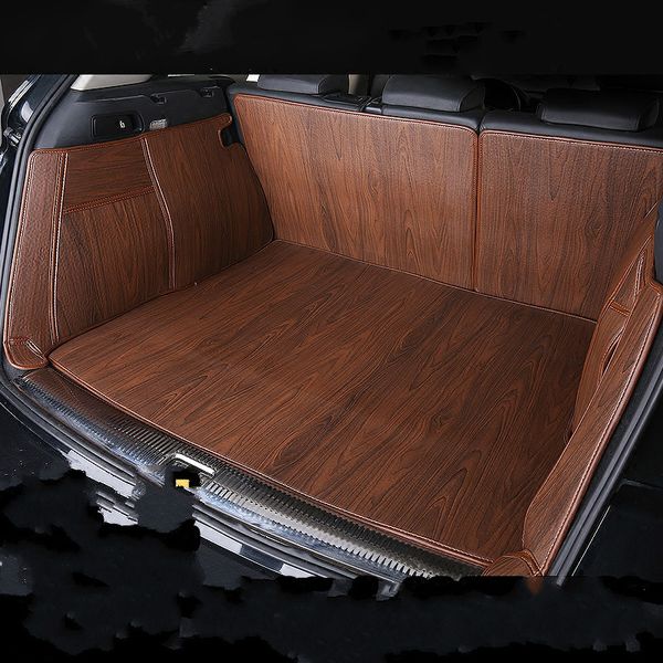 

full covered wood grain waterproof boot carpet durable custom car trunk mats for sssangyong kyron rexton korando actyon chairman