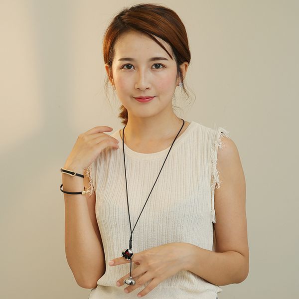 

этнический стиль аксессуары литература и искусство модель старый серебро фонарь flowershaped длинный свитер цепи хлопка и пеньки платье подв, Silver