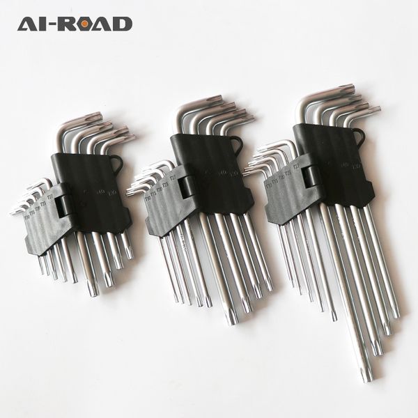 

9pcs l type screwdriver double-end hex wrench set allen key hexagon torx star spanner key set hand tools hot