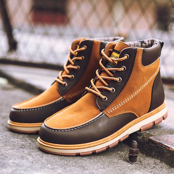 

cimim brand winter boots men new large size outdoor fashion snow work boots luxury keep warm fur comfortable, Black