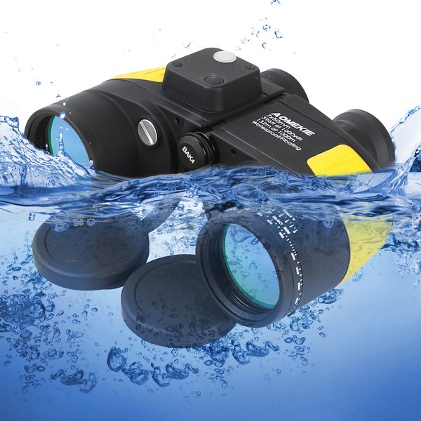 

aomekie 7x50 binoculars rangefinder compass hunting boating marine telescope hd bak4 prism folating nitrogen waterproof