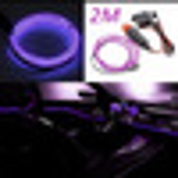 

12v car interior decorative light car neon atmosphere cold light 2m automobile atmosphere lamp decoration cold purple color