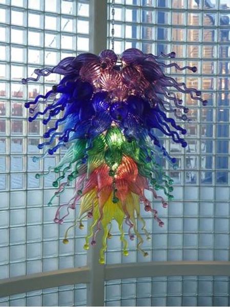 

seller glass chandeliers hanging led artistic lighting multicolor 20inches led 100% hand blown glass pendant chandeliers