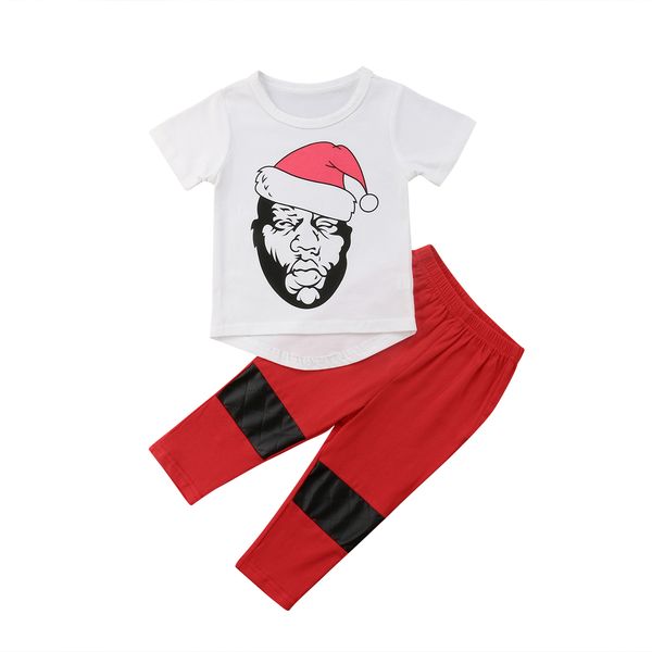 

Kids Baby Boy Christmas Clothes Santa Claus T-shirt Short Sleeve Tops Pants Leggings Outfits Set