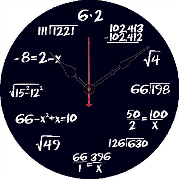 

maths equation novelty modern design quartz silent mechanism wood math clock for school classroom teacher office wall decor