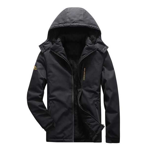 

new product men's casual autumn winter long sleeve hooded zipper fleece outdoor jacket fashion style fashion, Black;brown