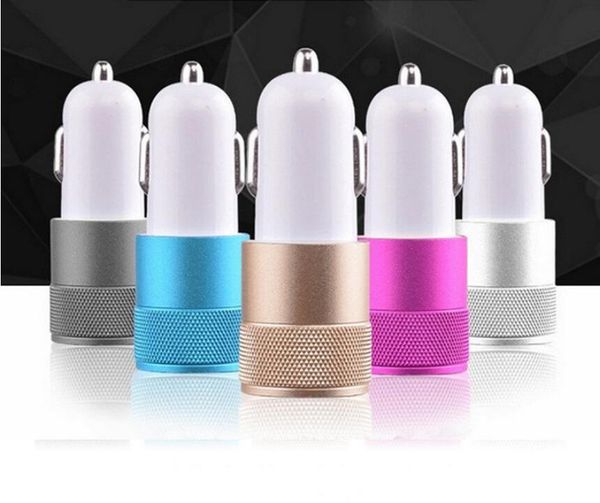 

metal portable dual usb port car charger universal 2amp for apple iphone huawei samsung galaxy motorola droid nokia htc