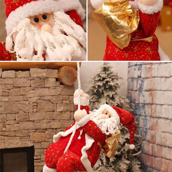 

christmas tree hanging ornaments santa claus climbing on rope christmas santa claus xmas festival home decor new#289704