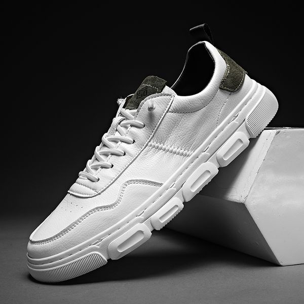 

selling walking shoes for men low youth casual shoes white men leather sneakers flats for mens, Black