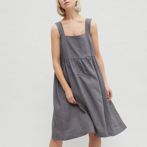 

женщины boho платье повседневный сыпучие пляж платье без рукавов пуговицы площади шеи sexy tank платья хлопок белье сарафаны robe femme, Black;gray