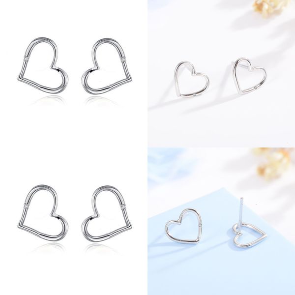 

originality personality heart ear nail micro stone temperament joker love earring ornaments gold big hoops earrings, Silver