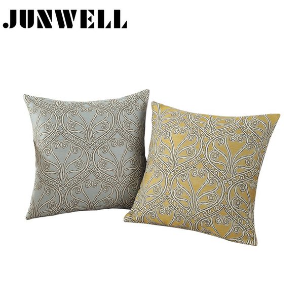 

junwell polyester jacquard cushion pillow sofa office back braided cushion coussin cojines decorative 45x45cm square