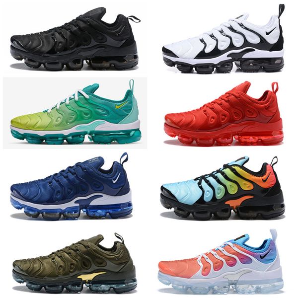 

2019 air vapormax plu tn betrue men women running hoe triple black white volt rainbow olive de igner max men trainer port neaker