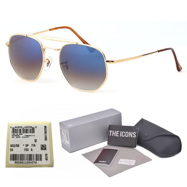 

1pcs wholesale brand sunglasses men women polygon sunglass feminino masculi mirror glass lens sun glasses oculos de sol with box and label, White;black