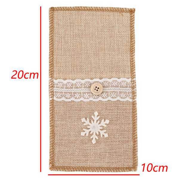

20pcs jute burlap lace cutlery pouch wedding fork and knife storage bag tableware party decoration supplies christmas table deco