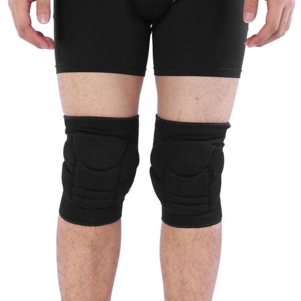 

1 pair knee support professional protective sports knee pad breathable brace basketball antislip elastic sponge protector, Black;gray