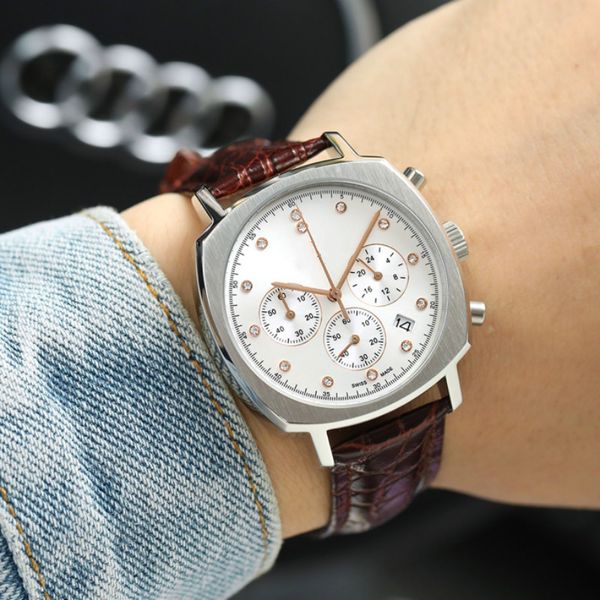 

v&c mens watches automatic watch luxury watch 41mm calendar waterproof mechanical watch fashion man watches wholesale, Slivery;brown
