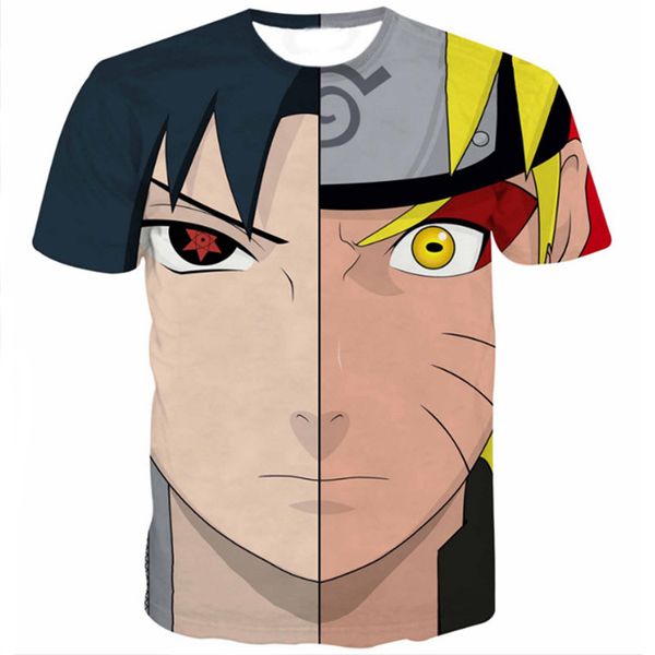 

naruto mens anime t shirts o-neck short sleeved cool loose tees teenagers designer summer causal mens clothing, White;black