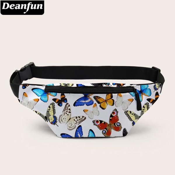 

deanfun waist bags colorful butterfly 3d printed fanny pack with zipper for women travelling d18011
