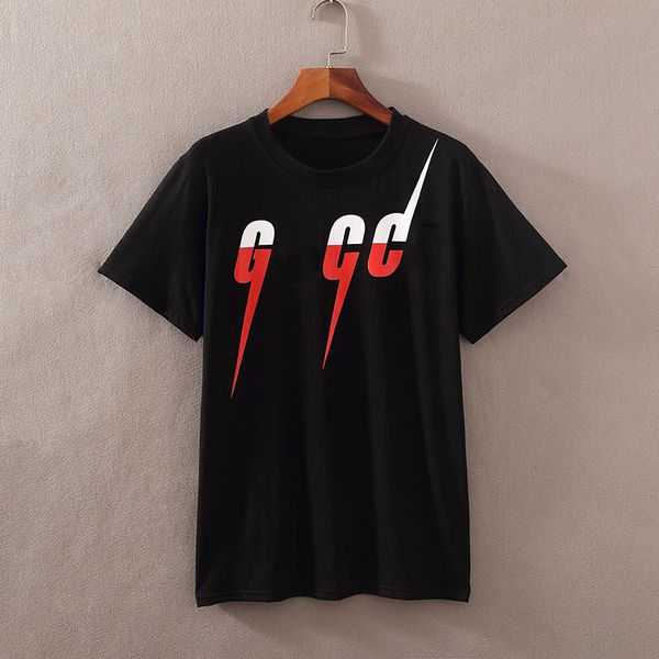 

19SS Мода мужская Летняя Футболка Дизайнер Письмо Печати женская футболка с круглым вырезом Повседневная одежда дышащий черный и белый оптом