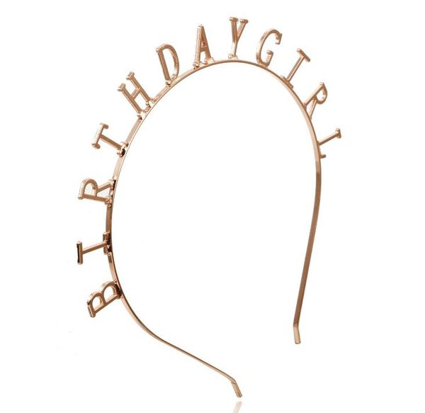 

birthdaygirl letters tiara headband headpiece girls party hair accessories children birthday favors gift rose gold pink rose