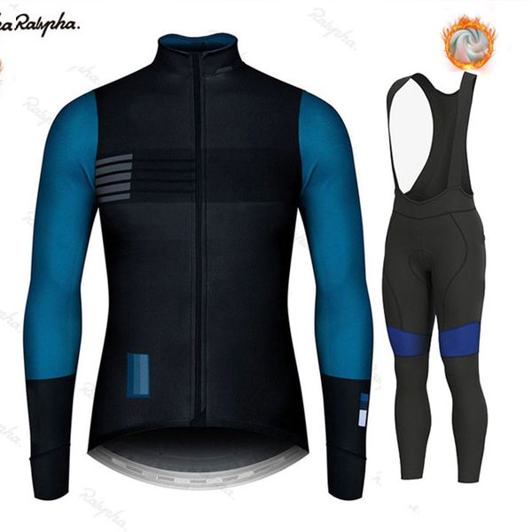 

ralvpha pro 2020 new winter warm fleece outdoor cycling men's bicycle mountain bike clothing iron man three tights bike uniform, Black;blue