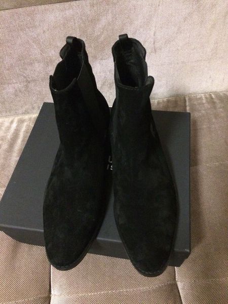 

2019 new list fashion trend factory direct frosted leather boots high-end personalized genuine leather shoes, Black