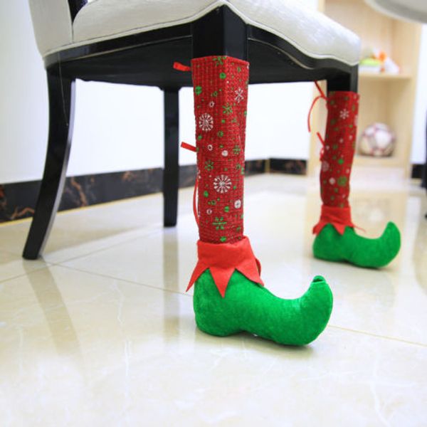 

xmas party christmas table decorations elf foot chair or table leg covers 1pcs