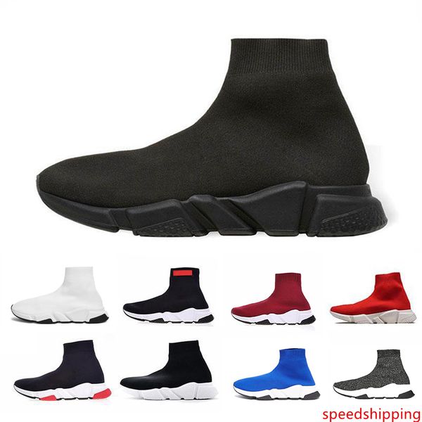 

2019 designer luxury sock shoes speed designer trainer running race runners black white red men women fashion casual sports sneakers 36-45