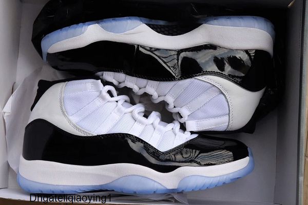 

with original box 11s basketball shoes concord number 45 mens womens 11 trainers sport sneaker size 7-13 very good product, Black