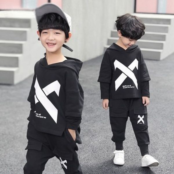 

2019 spring autumn baby boys clothes t-shirt and pants 2pcs cotton girls suits children clothing sets toddler brand tracksuits t200414, White