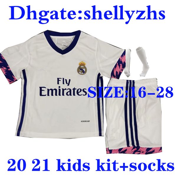 

kdis kit+socks 20 21 real madrid soccer jerseys 2020 2021 home away hazard benzema modric isco asensio camiseta de futbol football shirts, Black