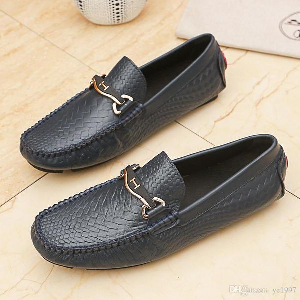 

new mens designer mens clothing shoes, leather metal peas wedding shoes, classic fashion mens shoes, large size lok fu shoes original box qu, Black